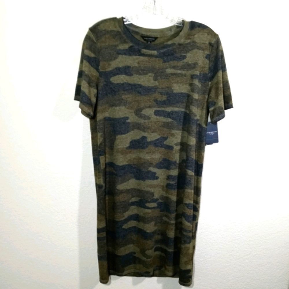 Lucky Brand Camo T Shirt Dress -E - Picture 3 of 7